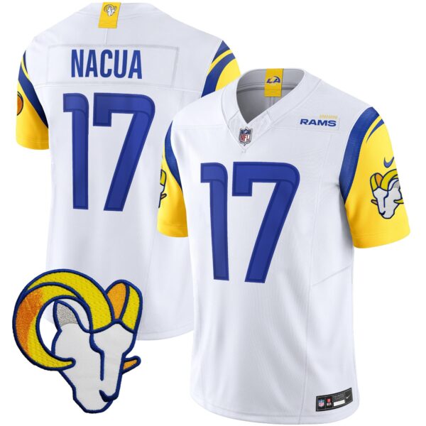 Rams Vapor Limited Jersey V2 – All Stitched – White – Puka Nacua Jersey