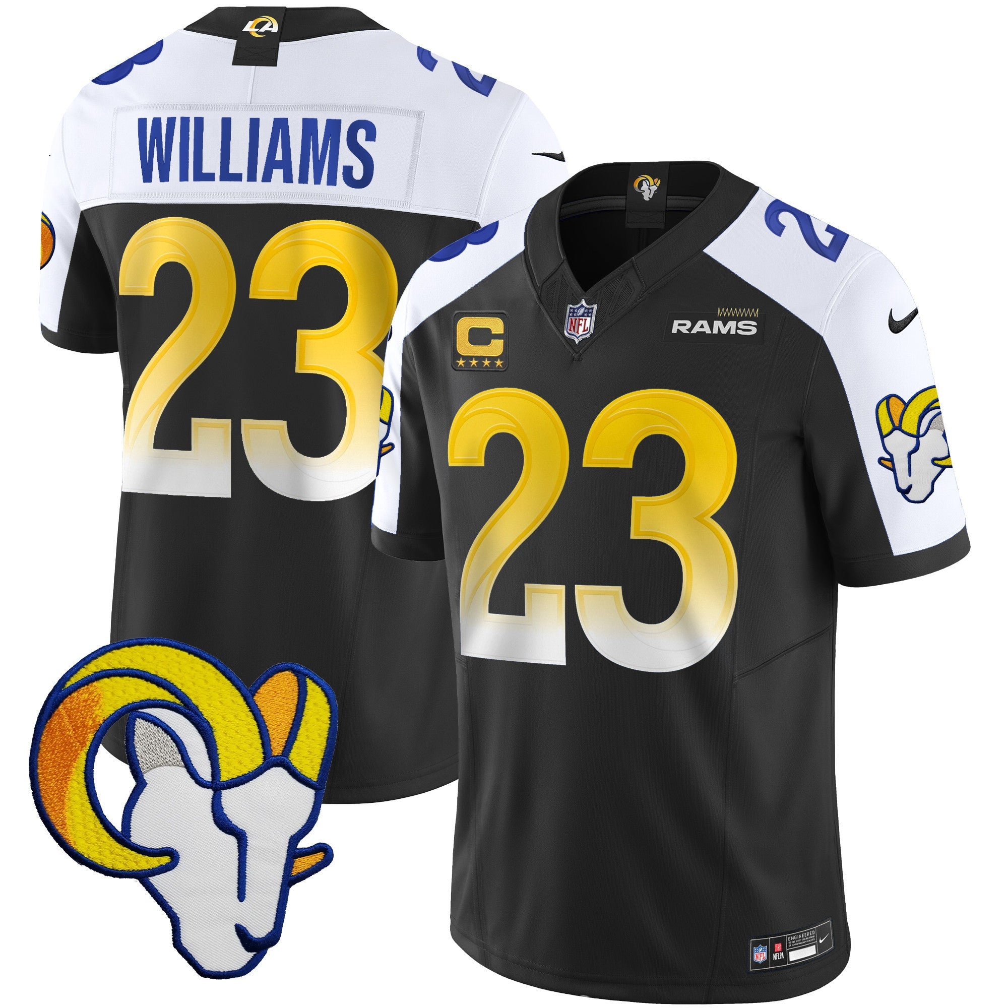 Rams Vapor Limited Jersey V2 – All Stitched – Black Alternate – Kyren Williams Jersey