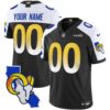 Rams California Patch Vapor Limited Custom Jersey – All Stitched – Black Alternate Jersey