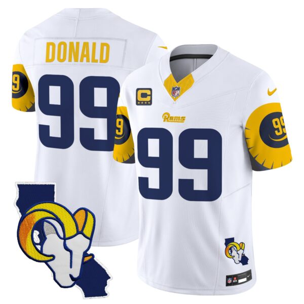 Rams Special Vapor Limited Jersey V2 – All Stitched – White – Aaron Donald Jersey