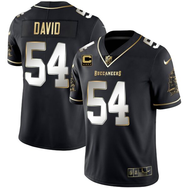 Buccaneers Gold Vapor Jersey – All Stitched – Black Limited – Lavonte David Jersey