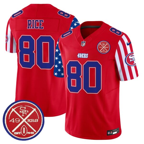 49ers American Style Vapor Limited Jersey – All Stitched – Red – Jerry Rice Jersey