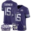 Minnesota Vikings 2024 Winter Warrior Skol Patch Vapor Limited Jersey V2 – All Stitched – Purple – Dallas Turner Jersey