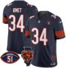 Bears Illinois & Dick Butkus Patch Vapor Limited Jersey – All Stitched – Navy – Cole Kmet Jersey