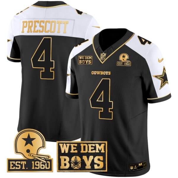 Cowboys Est. 1960 & We Dem Boyz Patch Gold Vapor Limited Jersey – All Stitched – Alternate – Dak Prescott Jersey