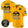 Steelers Arch Smoke 412 Patch Vapor Limited Jersey – All Stitched – Gold – Najee Harris Jersey