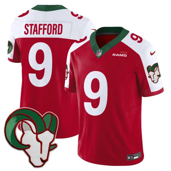 Rams Mexico Vapor Limited Jersey – All Stitched – Red Alternate – Matthew Stafford Jersey