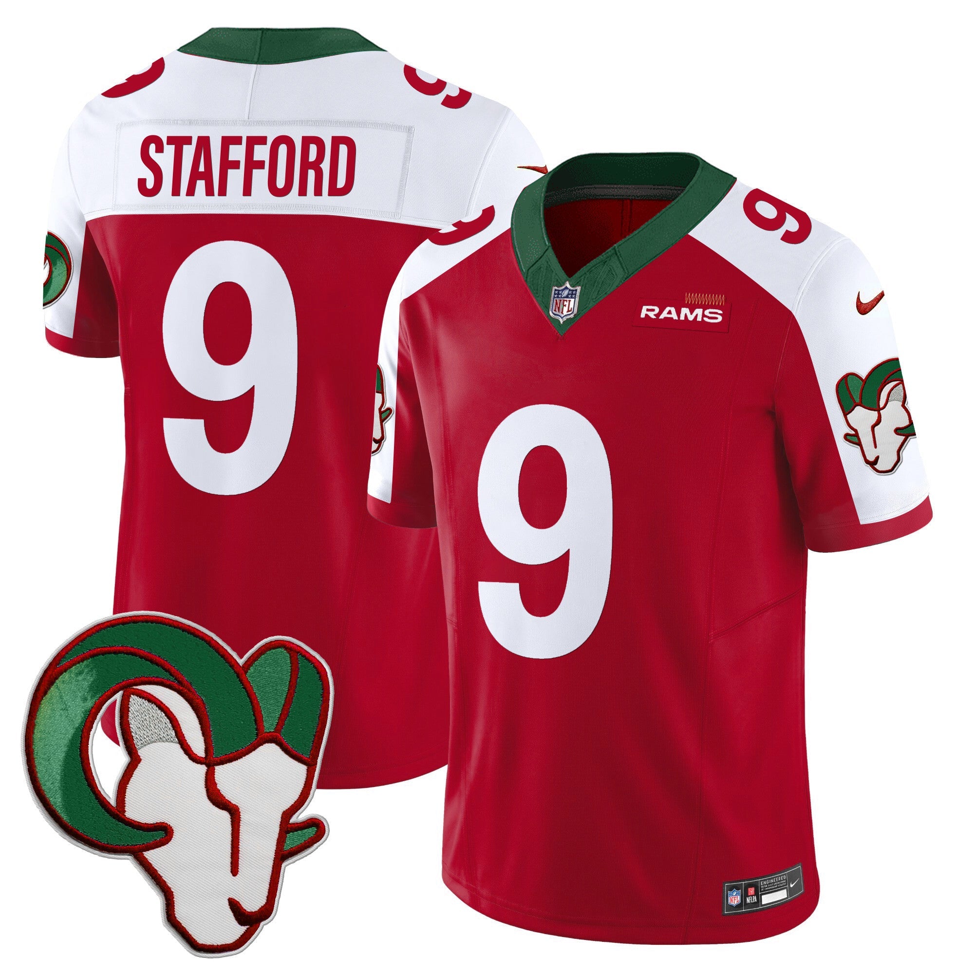 Rams Mexico Vapor Limited Jersey – All Stitched – Red Alternate – Matthew Stafford Jersey