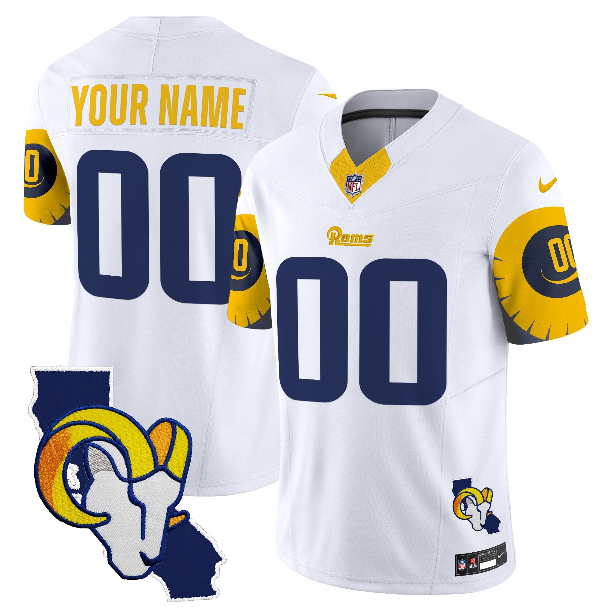 Rams Special Vapor Limited Custom Jersey V2 – All Stitched – White Jersey