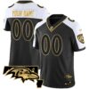 Ravens Maryland Patch Vapor Gold Custom Jersey – All Stitched – Alternate Jersey