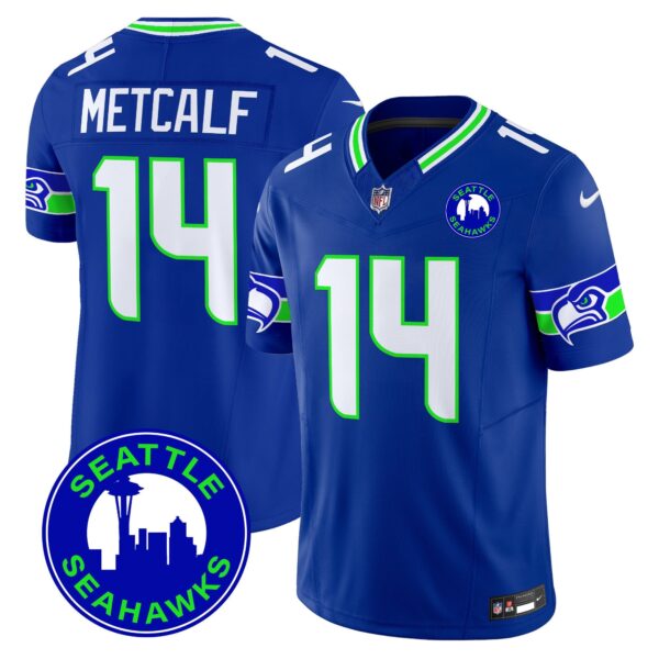 Seahawks 2024 Seattle City Patch Vapor Limited Jersey – All Stitched – Royal – DK Metcalf Jersey