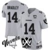 Raiders 2024 Vapor Limited Jersey – 65th Anniversary – All Stitched – Silver – Carter Bradley – 14 Jersey