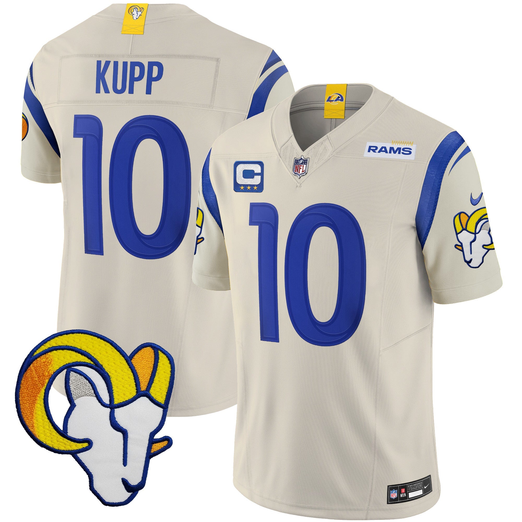 Rams Vapor Limited Jersey V2 – All Stitched – Bone – Cooper Kupp Jersey