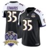 Ravens 20th Season Patch Vapor Limited Jersey – All Stitched – Black Alternate – Gus Edwards Jersey