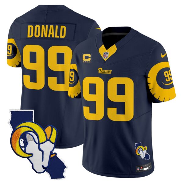 Rams Special Vapor Limited Jersey V2 – All Stitched – Navy – Aaron Donald Jersey