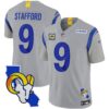 Rams California Patch Vapor Limited Jersey – All Stitched – Gray – Matthew Stafford Jersey