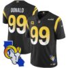Rams California Patch Vapor Limited Jersey – All Stitched – Black – Aaron Donald Jersey