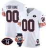 Bears Throwback Illinois Patch Vapor Custom Jersey – All Stitched – White Jersey