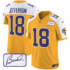 Vikings Vapor Limited Player 2024 Jersey TLA – All Stitched – Gold Alternate – Justin Jefferson Jersey