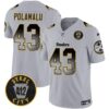 Steelers Arch Smoke 412 Patch Vapor Limited Jersey – All Stitched – Gray – Troy Polamalu Jersey