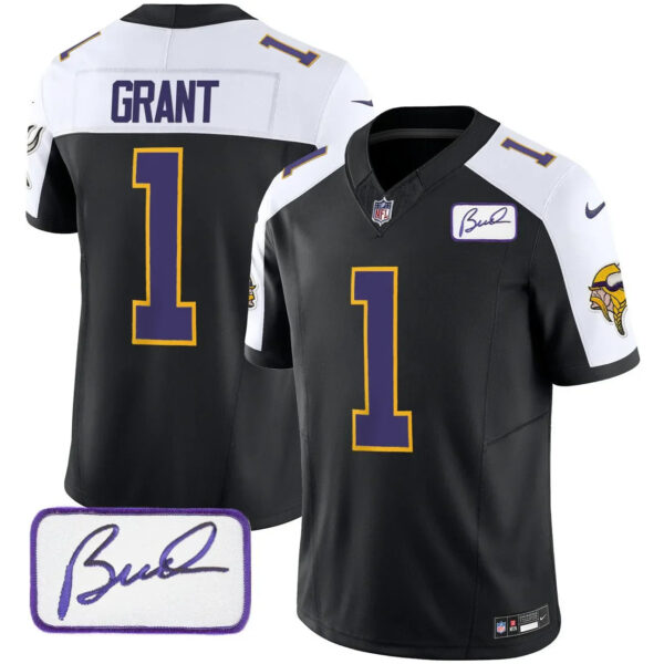 Vikings Vapor Limited Player 2024 Jersey TLA – All Stitched – Black Alternate – Bud Grant Jersey