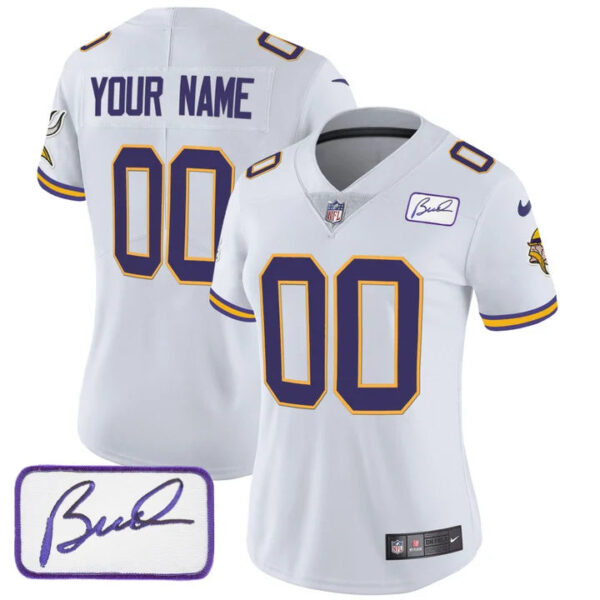 Vikings Vapor Limited 2024 Custom Jersey TLA – All Stitched – Women – White Jersey