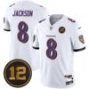 Ravens Jacoby Jones Patch Vapor Limited Jersey – All Stitched – White – Lamar Jackson Jersey