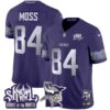 Minnesota Vikings 2024 Winter Warrior Skol Patch Vapor Limited Jersey V2 – All Stitched – Purple – Randy Moss Jersey