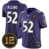 Ravens Jacoby Jones Patch Vapor Limited Jersey – All Stitched – Purple – Ray Lewis Jersey