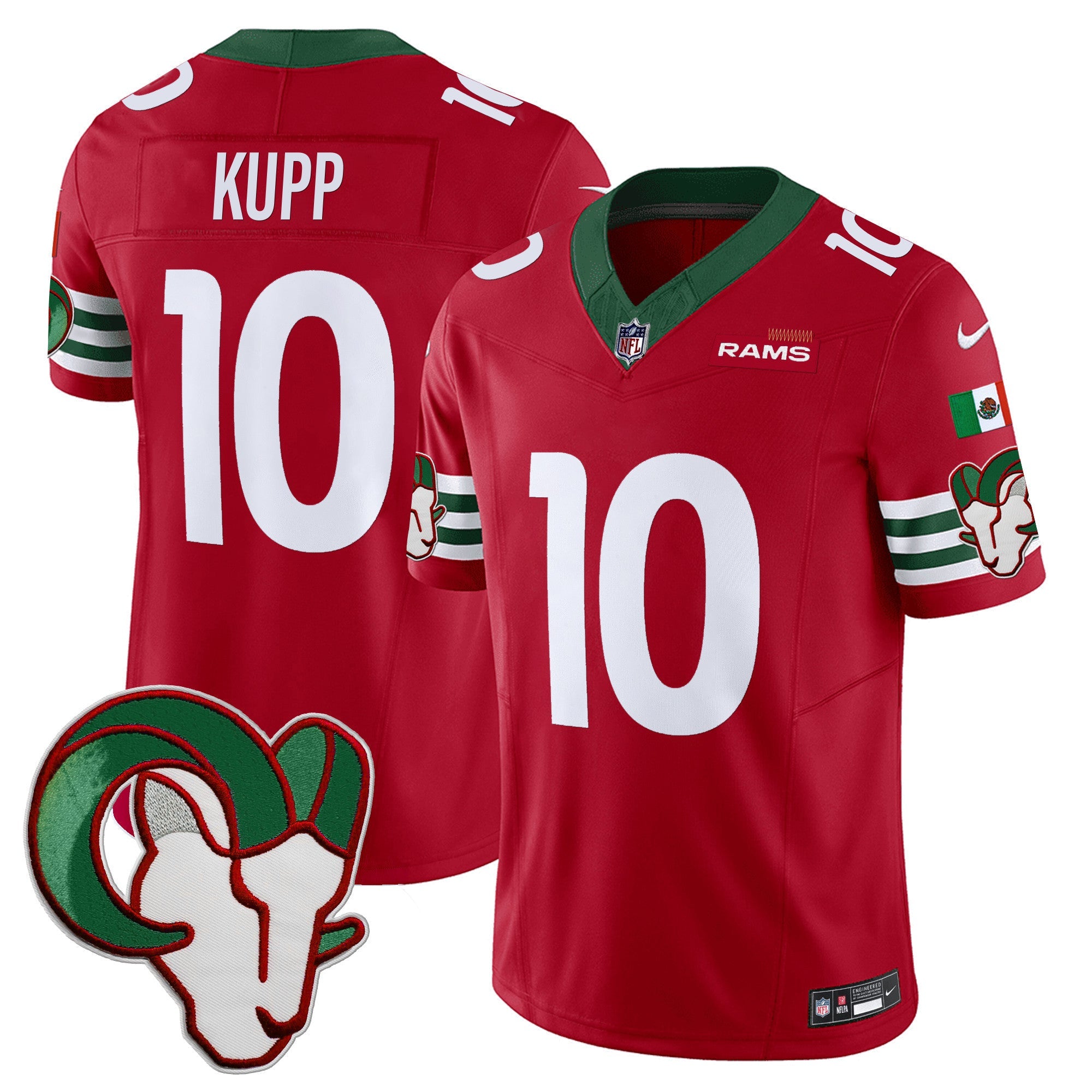 Rams Mexico Vapor Limited Jersey – All Stitched – Red – Cooper Kupp Jersey