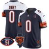 Bears Illinois & Dick Butkus Patch Vapor Limited Jersey – All Stitched – Alternate – D’Andre Swift Jersey