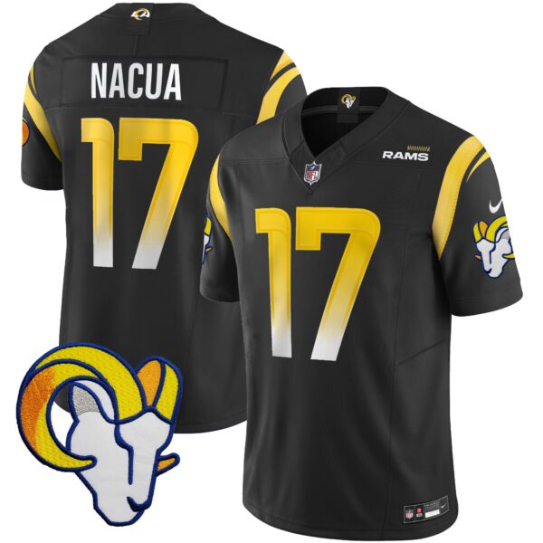 Rams Vapor Limited Jersey V2 – All Stitched – Black – Puka Nacua Jersey