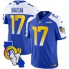 Rams California Patch Vapor Limited Jersey – All Stitched – Royal Alternate – Puka Nacua Jersey