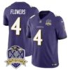 Ravens 20th Season Patch Vapor Limited Jersey – All Stitched – Purple – Zay Flowers Jersey