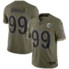 Los Angeles Rams Super Bowl LVI Black Gold Jersey – All Stitched – Salute To Service – Aaron Donald Jersey