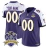 Ravens 20th Season Patch Vapor Limited Custom Jersey – All Stitched – Purple Alternate Jersey