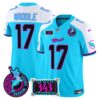 Dolphins Dan the Man Record Breaker Patch Vapor Limited Jersey – All Stitched – Aqua Alternate – Jaylen Waddle Jersey