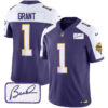 Vikings Vapor Limited Player 2024 Jersey TLA – All Stitched – Purple Alternate – Bud Grant Jersey