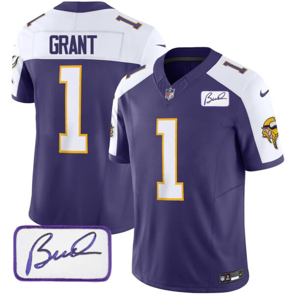 Vikings Vapor Limited Player 2024 Jersey TLA – All Stitched – Purple Alternate – Bud Grant Jersey