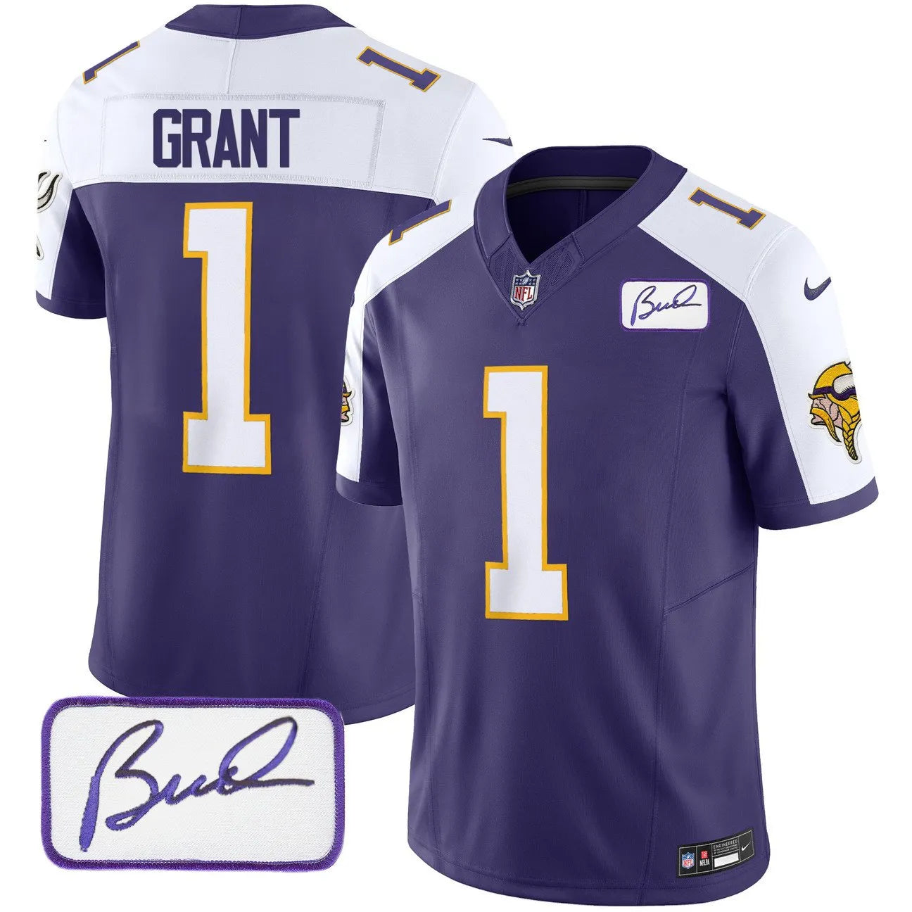 Vikings Vapor Limited Player 2024 Jersey TLA – All Stitched – Purple Alternate – Bud Grant Jersey