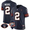 Bears Throwback Illinois Patch Vapor Jersey – All Stitched – Navy – D.J. Moore Jersey