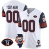 Bears Throwback Illinois Patch Vapor Custom Jersey – All Stitched – Navy Sleeves Jersey