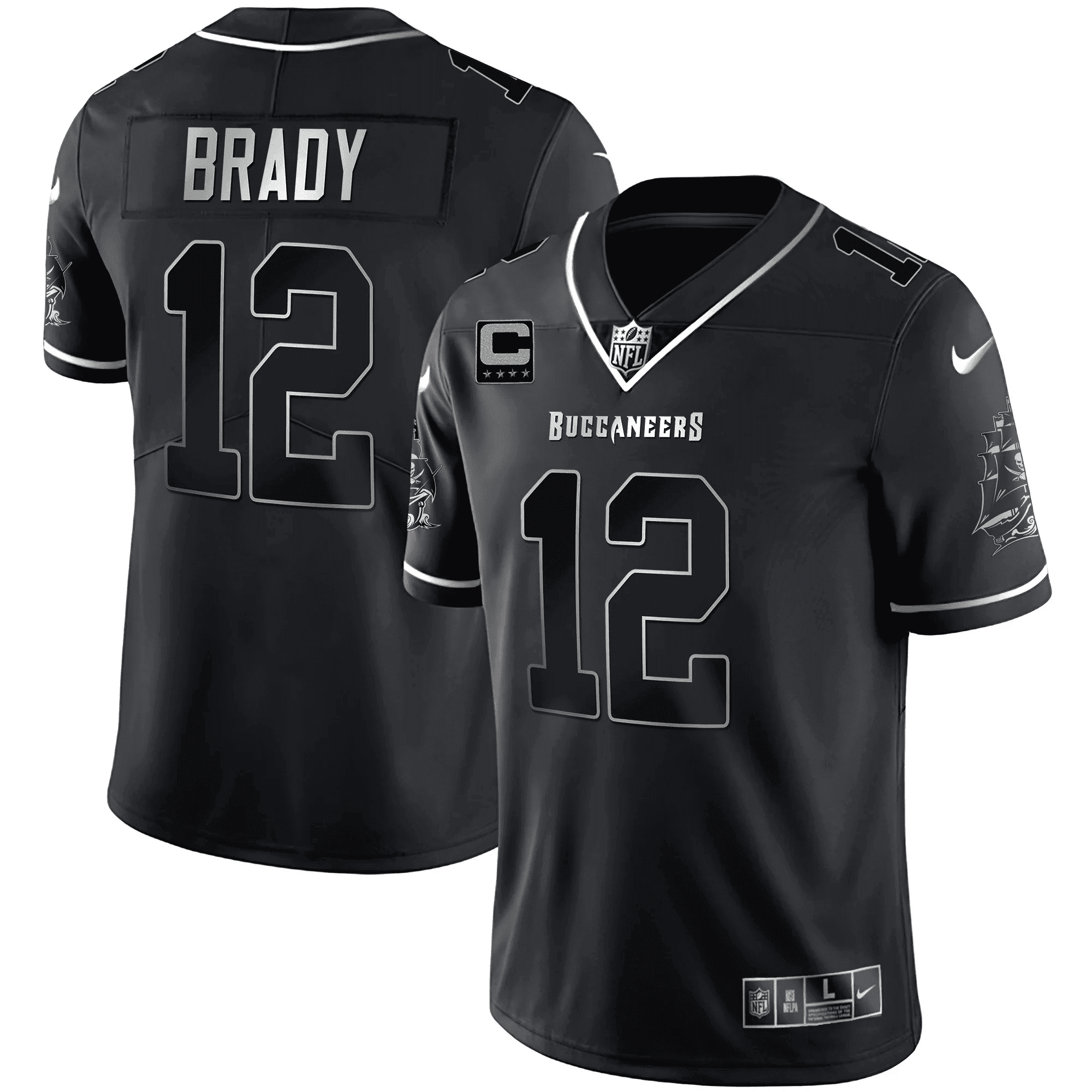 Buccaneers Tom Brady Limited Jersey – All Stitched – Black Silver Jersey
