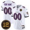 Ravens Jacoby Jones Patch Vapor Limited Custom Jersey – All Stitched – White Jersey