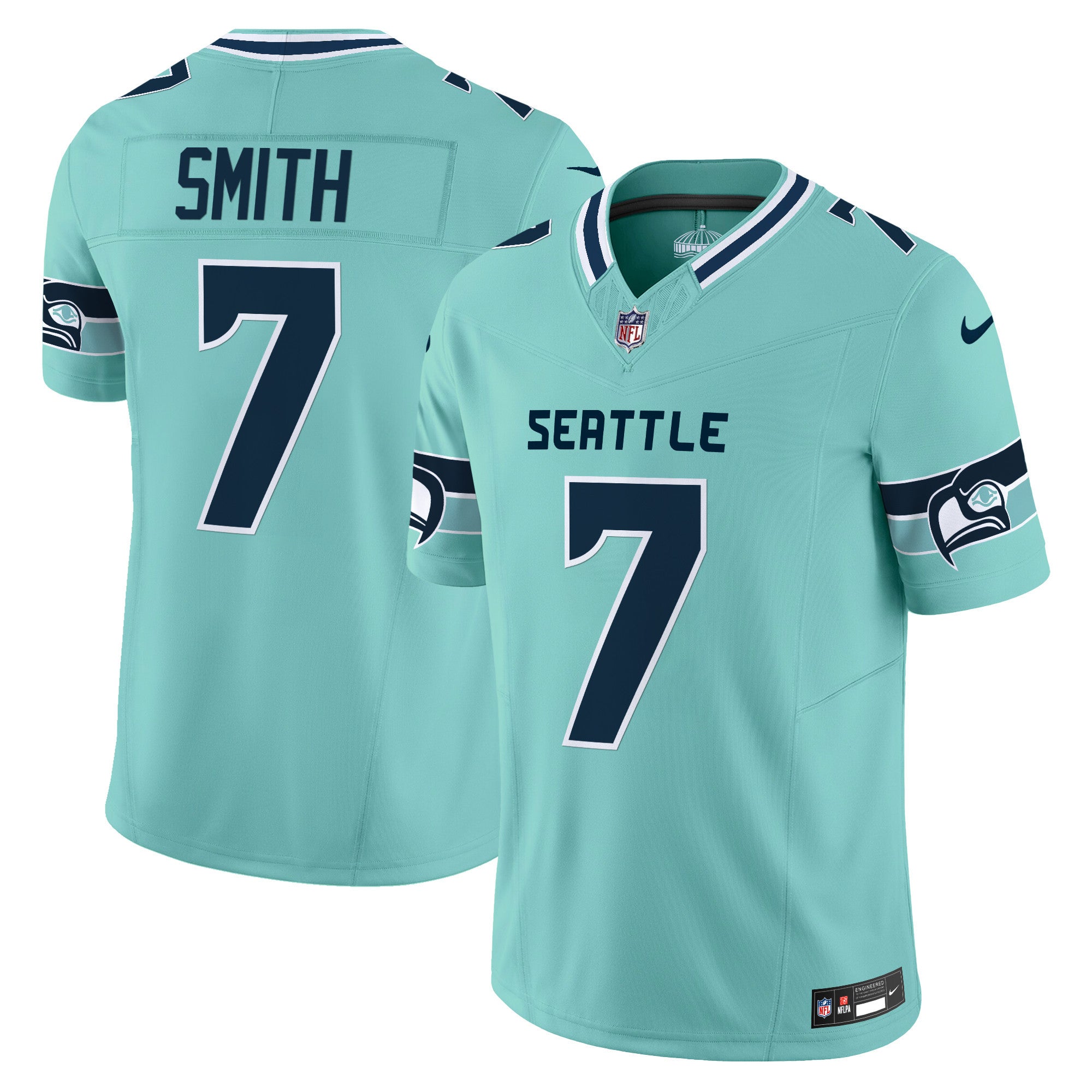 Seahawks Seattle City Vapor Limited Jersey – All Stitched – Teal – Geno Smith Jersey