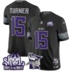 Minnesota Vikings 2024 Winter Warrior Skol Patch Vapor Limited Jersey V2 – All Stitched – Black – Dallas Turner Jersey