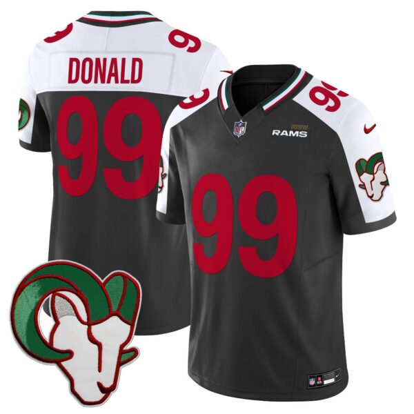 Rams Mexico Vapor Limited Jersey – All Stitched – Black Alternate – Aaron Donald Jersey