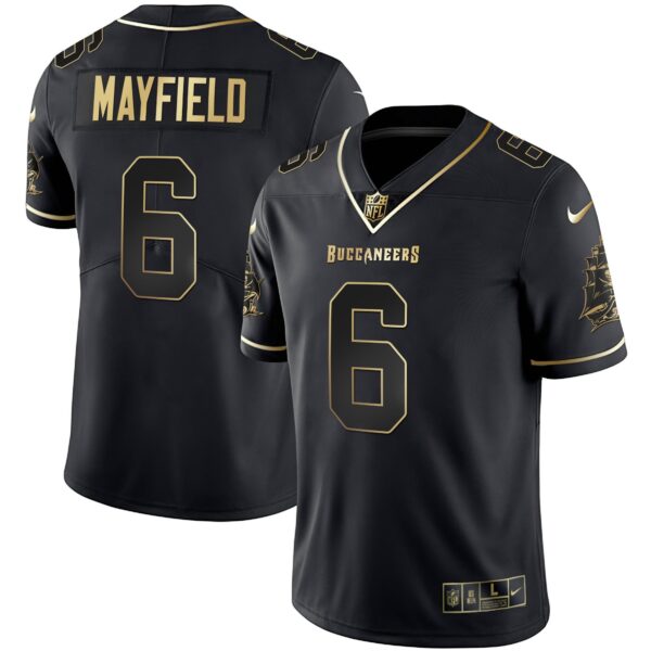 Buccaneers Gold Vapor Jersey – All Stitched – Black Gold – Baker Mayfield Jersey