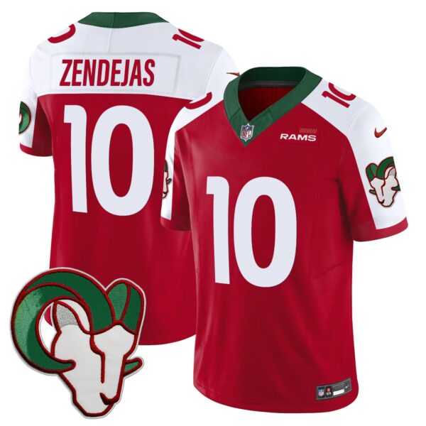 Rams Mexico Vapor Limited Jersey – All Stitched – Red Alternate – Tony Zendejas Jersey