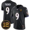 Ravens Jacoby Jones Patch Vapor Limited Jersey – All Stitched – Black – Justin Tucker Jersey